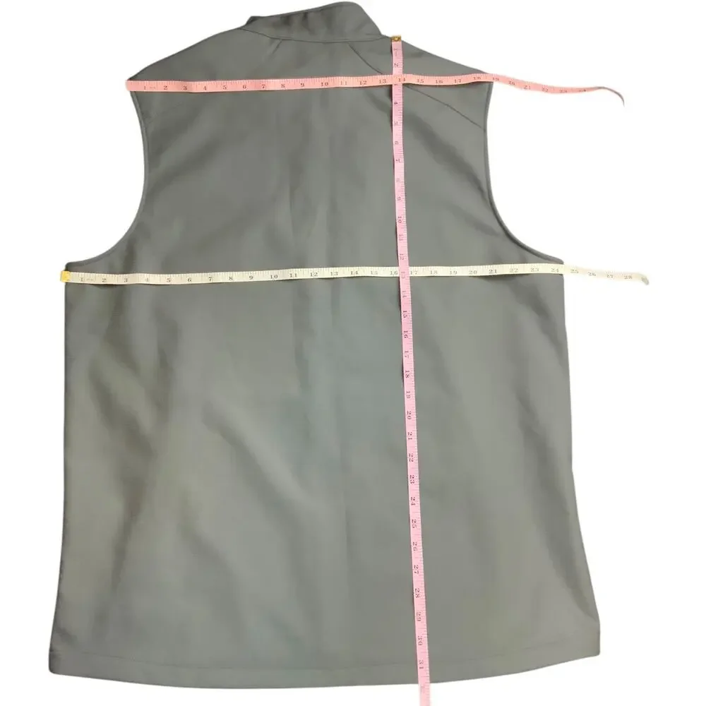Eddie Bauer XL Gray Fleece Soft Shell Vest Flamin’ Hot Cheetos Embroidered Zip